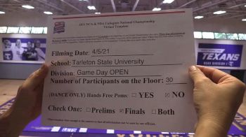 Tarleton State University [Virtual Game Day Finals] 2021 NCA & NDA Collegiate Cheer & Dance Championship