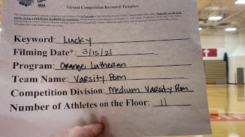 Orange Lutheran High School - Orange Crush [Varsity - Pom] 2021 NCA & NDA Virtual March Championship