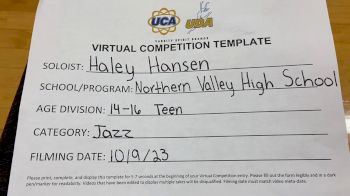Northern Valley High School - Haley Hansen [Teen - Solo - Jazz] 2023 UDA Solo Showdown