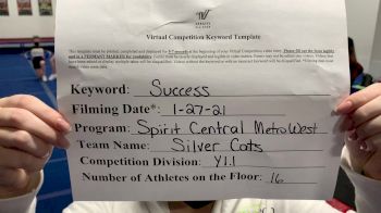 Spirit Central Metro-West - Silver Cats [L1.1 Youth - PREP - Non-Building] 2021 Athletic Championships: Virtual DI & DII