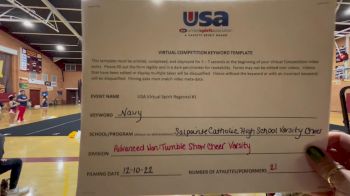 Salpointe Catholic High School [Varsity Show Cheer Non Tumbling Advanced] 2022 USA Virtual Spirit Regional I