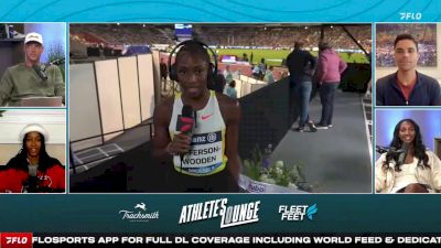 Melissa Jefferson-Wooden joins the Athlete's Lounge after 100m Win in 2025 Brussels Diamond League