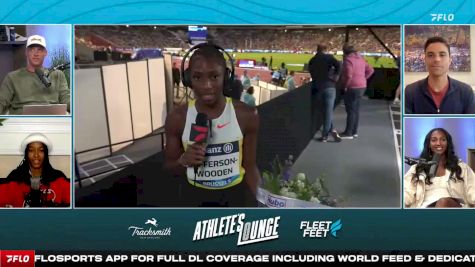 Melissa Jefferson-Wooden joins the Athlete's Lounge after 100m Win in 2025 Brussels Diamond League