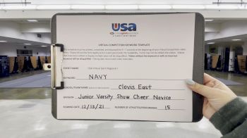 Clovis East High School [Junior Varsity Show Cheer Novice] 2021 USA Virtual Spirit Regional I