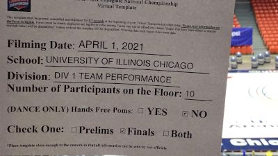 University of Illinois at Chicago [Virtual Team Performance Division I Finals] 2021 NCA & NDA Collegiate Cheer & Dance Championship