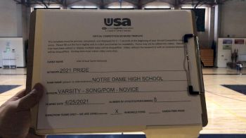 Notre Dame High School [Varsity - Song/Pom - Novice Finals] 2021 USA Spirit & Dance Virtual National Championships