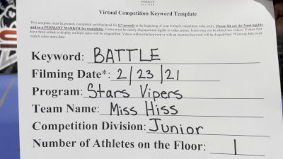 Stars Vipers - Kennedy_Hinojosa - Prelims [Junior Athlete] 2021 Battle In The Arena