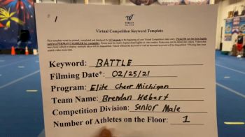 Elite Cheer Michigan - Brendan_Hébert - Prelims [Senior Male] 2021 Battle In The Arena