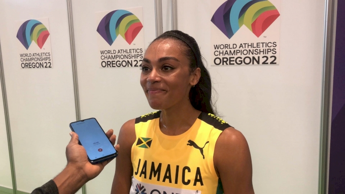 Jamaica's Adelle Tracey ALL SMILES After 800m First Round PB