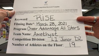 Cheer Advantage All Stars - Amethyst [L1 Junior - D2 - Small] 2021 The Regional Summit Virtual Championships