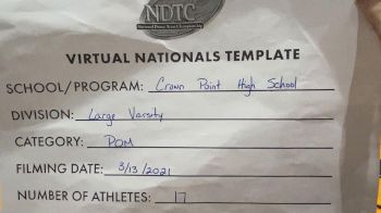 Crown Point High School [Virtual Large Varsity - Pom Finals] 2021 UDA National Dance Team Championship