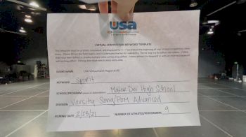 Mater Dei High School [Varsity - Song/Pom - Advanced] 2021 USA Virtual Spirit Regional #3