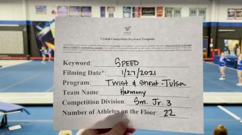 Twist & Shout Tulsa - Junior Harmony [L3 Junior - Small] 2021 Varsity All Star Winter Virtual Competition Series: Event I