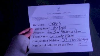 Five Star Athletics MA - Lady Blaze [L2 Senior - Non-Building] 2021 Varsity All Star Winter Virtual Competition Series: Event I