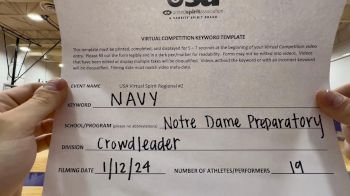 Notre Dame Preparatory High School [Crowdleader Small] 2024 USA Virtual Spirit Regional II