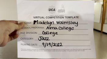 Alma College - Alma College Jazz Solo Madelyn Walmsley [College - Solo - Jazz] 2022 UDA Virtual Solo Showdown