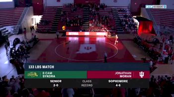 133lbs Match: Cam Sykora, North Dakota State vs Jonathan Moran, Indiana