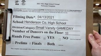 Henderson County High School [Virtual Varsity - Game Day- Small Finals] 2021 NDA High School National Championship