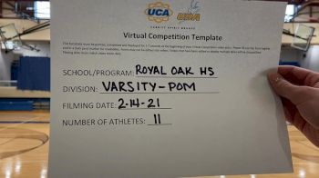 Royal Oak High School [Small Varsity - Pom] 2021 UDA Spirit of the Midwest Virtual Challenge