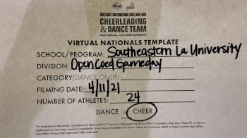 Southeastern Louisiana University [Virtual Open Coed Game Day - Cheer Semi Finals] 2021 UCA & UDA College Cheerleading & Dance Team National Championship