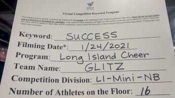 Long Island Cheer - Glitz [L1 Mini - Non-Building] 2021 Athletic Championships: Virtual DI & DII