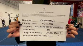 Colorado Lightning Athletics - ICE [L2 Junior - D2 - Small] Varsity All Star Virtual Competition Series: Event IV