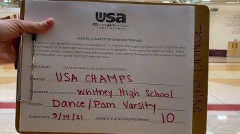 Whitney High School [Dance/Pom Varsity] 2021 USA Virtual West Coast Dance Championships