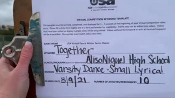 Aliso Niguel High School [Lyrical Varsity - Small] 2021 USA Virtual Dance Winter Classic