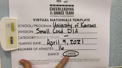 University of Kansas [Virtual Small Coed Division IA Finals] 2021 UCA & UDA College Cheerleading & Dance Team National Championship