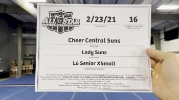 Cheer Central Suns - Lady Suns [L6 Senior - Xsmall] 2021 NCA All-Star Virtual National Championship