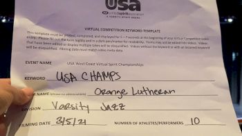 Orange Lutheran High School [Varsity - Jazz] 2021 USA Virtual West Coast Spirit Championships