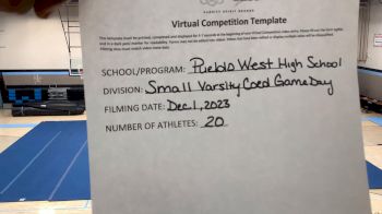 Pueblo West High School [Small Varsity Coed Game Day] 2023 UCA & UDA December Virtual Challenge