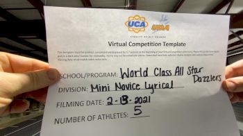 World Class All Star Dance [Mini - NOVICE - Dance] 2021 UDA Spirit of the Midwest Virtual Challenge