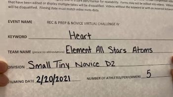 Element All Stars - Tiny Novice [L1 Tiny - Novice - Restrictions] 2021 Varsity Rec, Prep & Novice Virtual Challenge IV