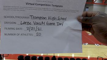 Thompson High School [Game Day Large Varsity] 2021 UCA February Virtual Challenge