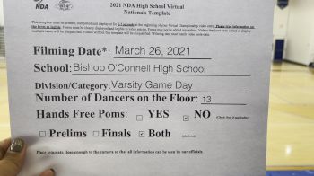 Bishop O'Connell High School [Varsity - Game Day - Medium Virtual Finals] 2021 NDA High School National Championship