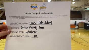 Utica High School [Junior Varsity - Pom] 2021 UDA Spirit of the Midwest Virtual Challenge