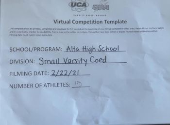 Alta High School [Coed Varsity Show Cheer Advanced - Small] 2021 USA Virtual Spirit Regional #3