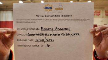 Rosary Academy [Junior Varsity - Jazz] 2021 UCA & UDA March Virtual Challenge