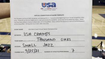 Thousand Oaks High School [Jazz Varsity - Small] 2021 USA Virtual West Coast Dance Championships