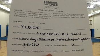 Kent Meridian [High School -- High School Situational Sideline/Crowdleading Cheer] 2021 USA Spirit & Dance Virtual National Championships
