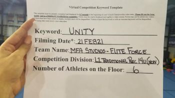 MFA Studios - Elite Force [L1 Traditional Recreation - 14 and Younger (NON)] 2021 Varsity Rec, Prep & Novice Virtual Challenge IV