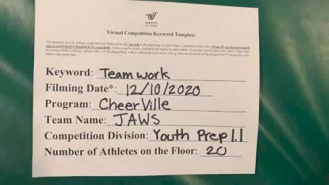 Cheerville Athletics BG - Jaws [Level 1.1 L1.1 Youth - PREP] Varsity All Star Virtual Competition Series: Event VII