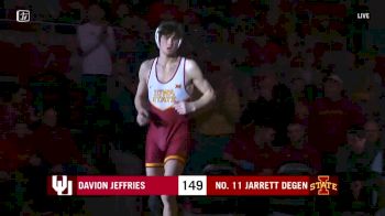 149 lbs Davion Jeffries, Oklahoma vs. Jarrett Degen, Iowa State