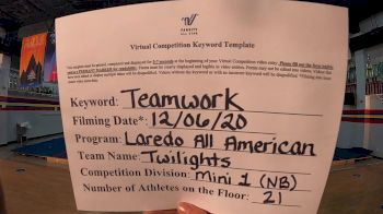 Laredo All American - Twilights [Level 1 L1 Mini - Non-Building] Varsity All Star Virtual Competition Series: Event VII