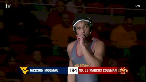 184 lbs Marcus Coleman (Iowa State) vs Jackson Moomau (West Virginia)