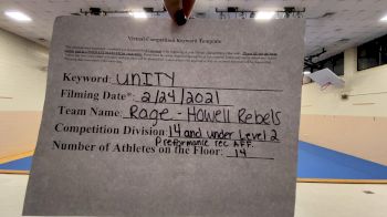 Howell Rebels - Rage [L2 Performance Recreation - 14 and Younger (AFF)] 2021 Varsity Rec, Prep & Novice Virtual Challenge IV
