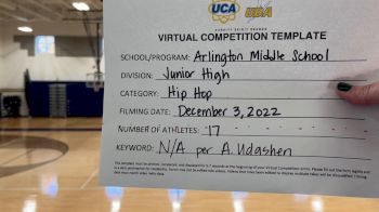 Arlington Middle School [Junior High Hip Hop] 2022 UCA & UDA December Virtual Regional