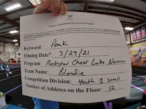 Rockstar Cheer Lake Norman - Blondie [L1 Youth - Small] 2021 The Regional Summit Virtual Championships
