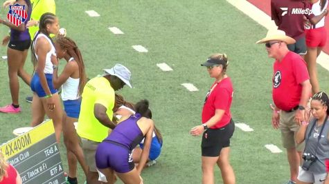 Thrilling Finish In 17-18 Boys 4x400m